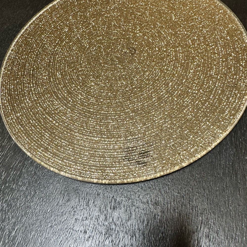 Gold Glitter Round Mirror